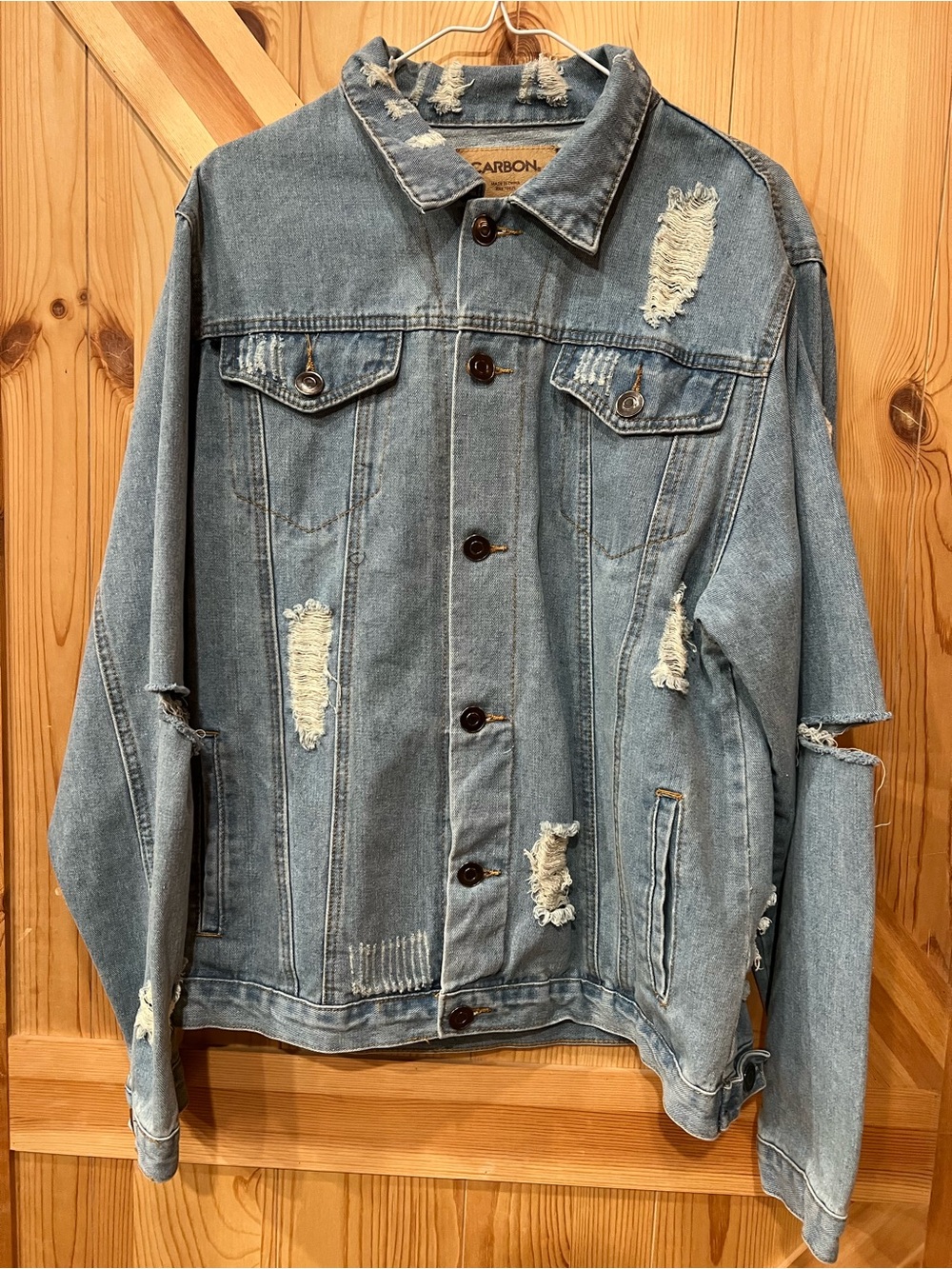 Carbon Light Blue Distressed Denim Jacket